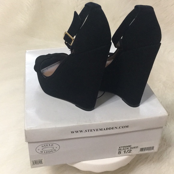 🖤STEVE MADDEN-NORDSTROM- BLACK WEDGE HEELS - Picture 4 of 10